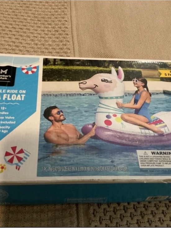 Member's Mark Other - Summer Llama Pool Float - White & Purple New in box never opened